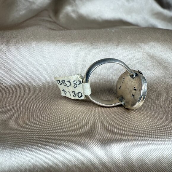 Rainbow Moonstone Silver Ring Oval Gemstone with Floral Frame Jewelry Size 6.5 - Picture 4 of 5